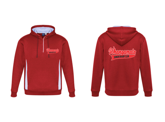 Adults Red Half Zip Hoodie